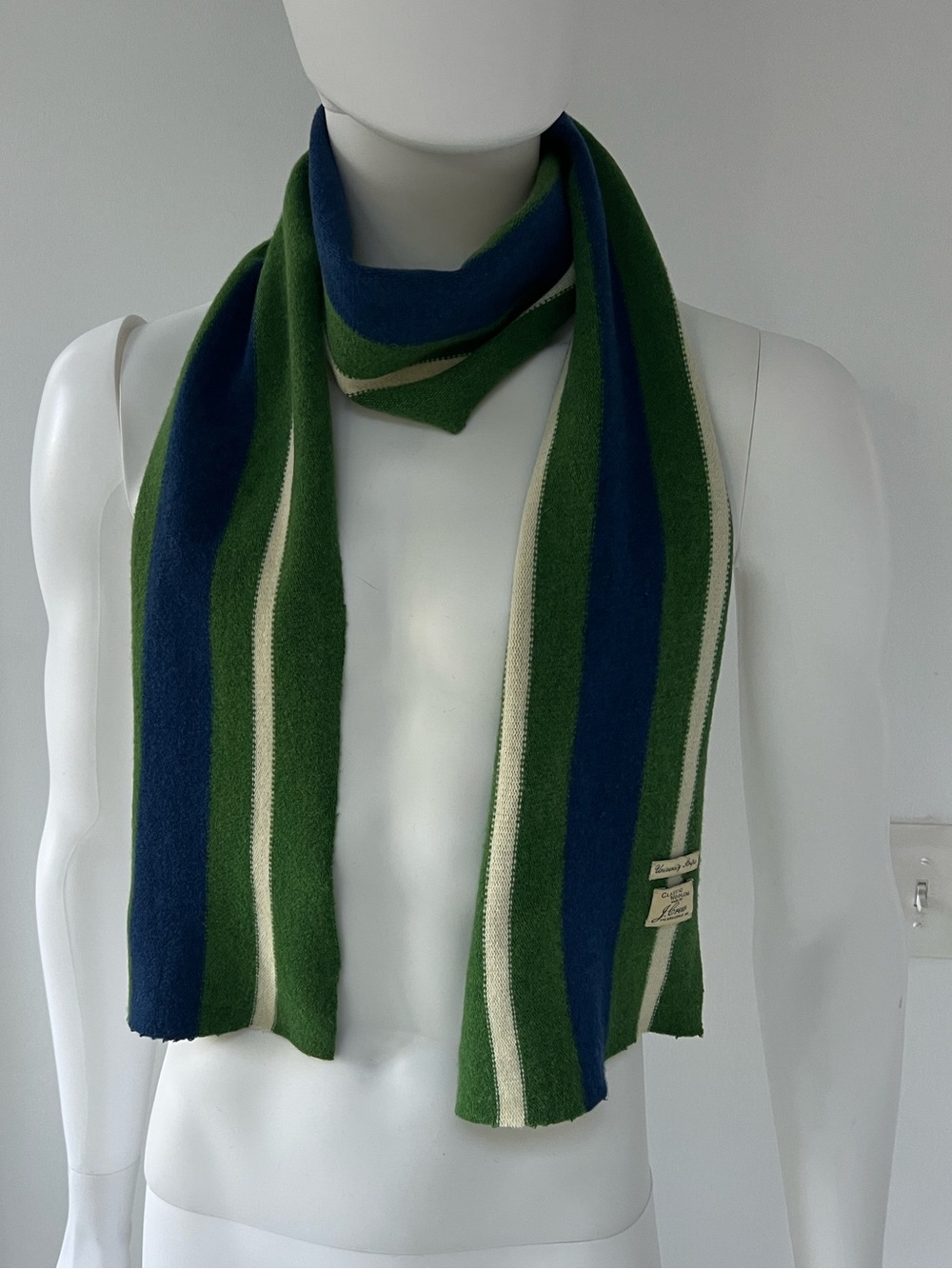 J. Crew Wool Striped Knit Scarf 70”X 8.5” Timeless Pattern